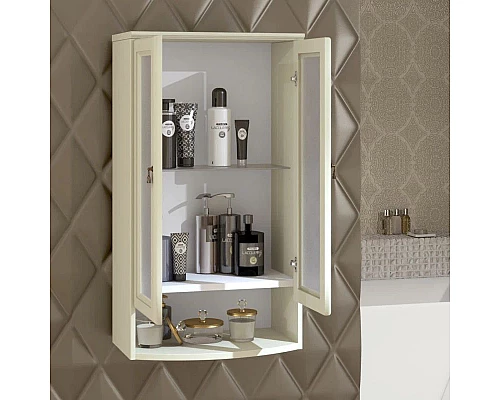 Приобрести Шкаф двустворчатый подвесной слоновая кость Opadiris Клио Z0000014537 в магазине сантехники Santeh-Crystal.ru