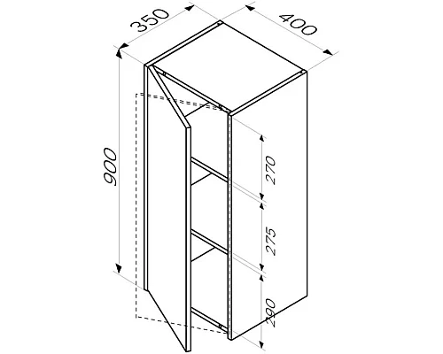 Купить Полуколонна подвесная темное дерево L/R Am.Pm Func M8FCH04029OF в магазине сантехники Santeh-Crystal.ru