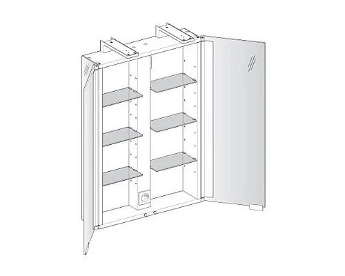 Купить Зеркальный шкаф со светодиодной подсветкой 65х75 Keuco Royal Universe 12702171301 в магазине сантехники Santeh-Crystal.ru