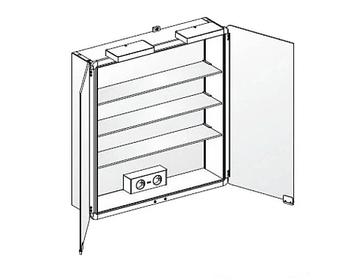 Купить Зеркальный шкаф с галогеновой подсветкой 70х76 см Keuco Elegance в магазине сантехники Santeh-Crystal.ru