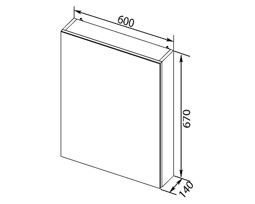 Приобрести Зеркальный шкаф 60х67 см белый Aquanet Порто 00195727 в магазине сантехники Santeh-Crystal.ru