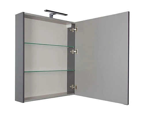 Купить Зеркальный шкаф 70х85 см серый антрацит Aquanet Алвита 00183990 в магазине сантехники Santeh-Crystal.ru