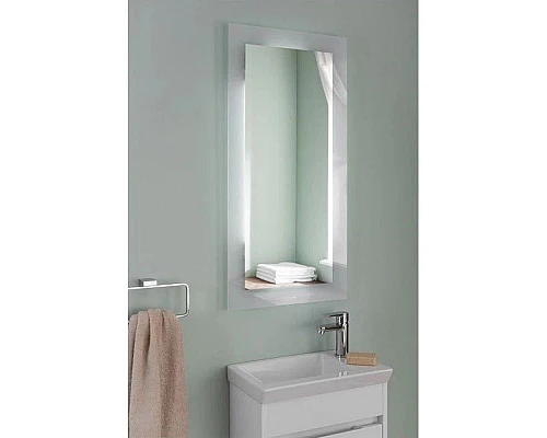 Купить Зеркало 45х90 см с подсветкой алюминий Aquanet Нота 00159094 в магазине сантехники Santeh-Crystal.ru