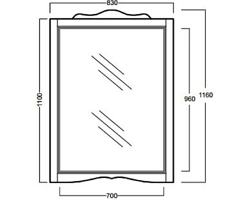 Купить Зеркало 83х116 см орех Simas Arcade ARS2 noce в магазине сантехники Santeh-Crystal.ru