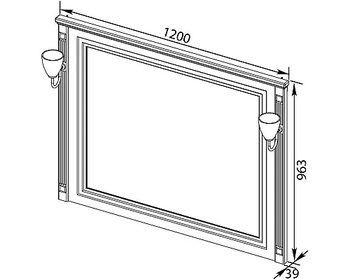 Приобрести Зеркало 120х96,3 см белый серебряная патина Aquanet Паола 00181768 в магазине сантехники Santeh-Crystal.ru