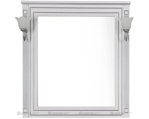 Заказать Зеркало 90х96,3 см белый серебряная патина Aquanet Паола 00181769 в магазине сантехники Santeh-Crystal.ru