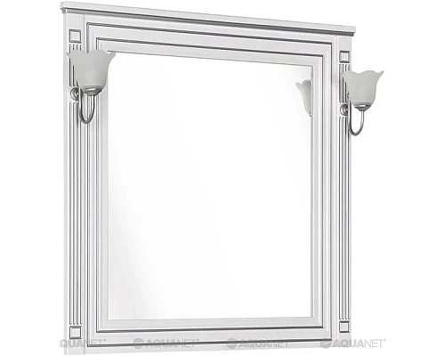 Заказать Зеркало 90х96,3 см белый серебряная патина Aquanet Паола 00181769 в магазине сантехники Santeh-Crystal.ru
