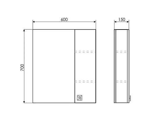 Приобрести Зеркальный шкаф 60х70 см дуб солсбери/белый глянец Comforty Рио 00003126981 в магазине сантехники Santeh-Crystal.ru