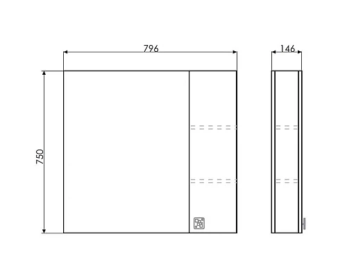 Заказать Зеркальный шкаф 79,6х75 см дуб солсбери/белый глянец Comforty Рио 00003126982 в магазине сантехники Santeh-Crystal.ru