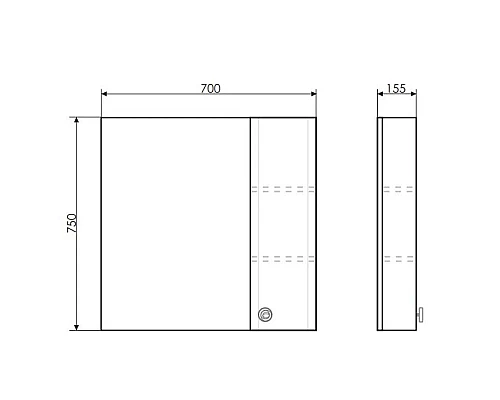 Заказать Зеркальный шкаф 70х75 см белый глянец Comforty Флоренция 00003130350 в магазине сантехники Santeh-Crystal.ru