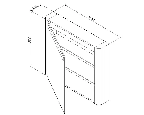 Приобрести Зеркальный шкаф 80х70 см мятный глянец R Am.Pm Sensation M30MCR0801GG в магазине сантехники Santeh-Crystal.ru