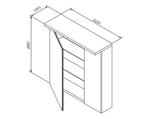 Заказать Зеркальный шкаф 60х68 см кобальт глянец L Am.Pm Spirit V2.0 M70AMCL0601PG в магазине сантехники Santeh-Crystal.ru