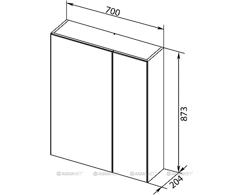 Купить Зеркальный шкаф 70х87,3 см L белый Aquanet 00202088 в магазине сантехники Santeh-Crystal.ru