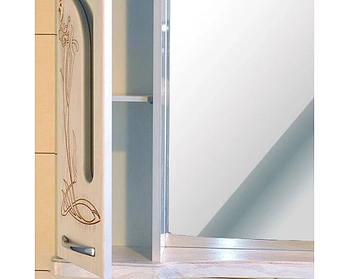 Купить Зеркальный шкаф 92х96,5 см белое дерево медная патина Atoll Барселона в магазине сантехники Santeh-Crystal.ru