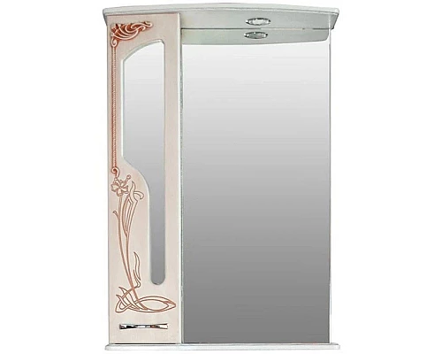 Приобрести Зеркальный шкаф 65х93,5 см белое дерево медная патина Atoll Барселона в магазине сантехники Santeh-Crystal.ru