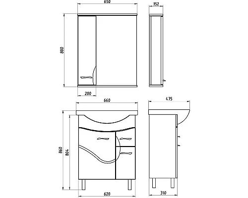 Купить Зеркальный шкаф 65х80 см белый ясень L ASB-Mebel Альфа в магазине сантехники Santeh-Crystal.ru