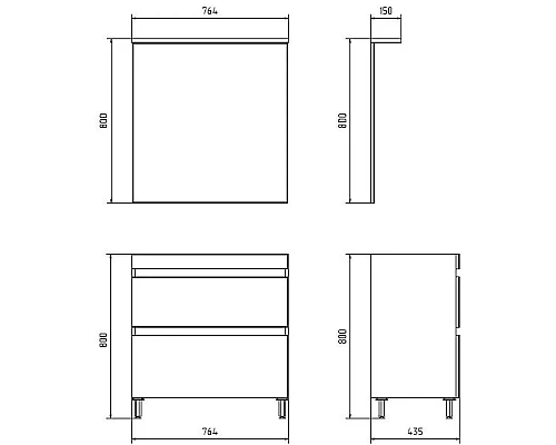 Купить Зеркало 76,4х80 см ясень белый ASB-Mebel Коста в магазине сантехники Santeh-Crystal.ru