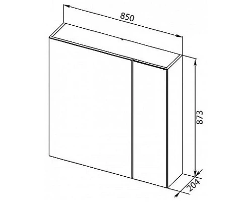 Приобрести Зеркальный шкаф 85х87,3 см белый глянец L Aquanet Йорк 00202089 в магазине сантехники Santeh-Crystal.ru