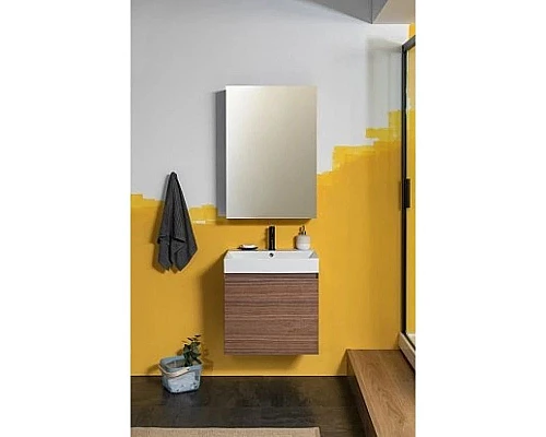 Купить Зеркальный шкаф 60х87,3 см орех R Aquanet Нью-Йорк 00203951 в магазине сантехники Santeh-Crystal.ru