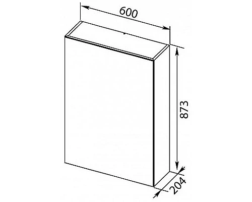 Купить Зеркальный шкаф 60х87,3 см орех R Aquanet Нью-Йорк 00203951 в магазине сантехники Santeh-Crystal.ru