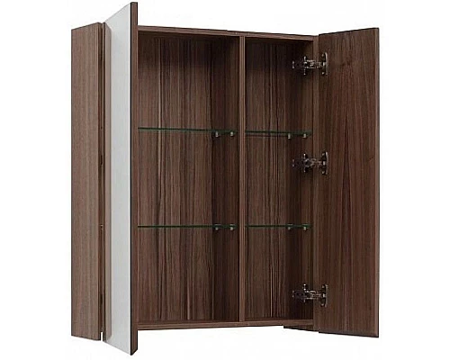 Купить Зеркальный шкаф 70х87,3 см орех L Aquanet Нью-Йорк 00203952 в магазине сантехники Santeh-Crystal.ru