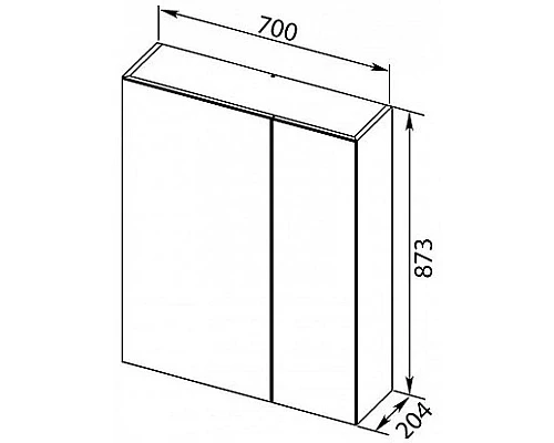 Купить Зеркальный шкаф 70х87,3 см орех L Aquanet Нью-Йорк 00203952 в магазине сантехники Santeh-Crystal.ru