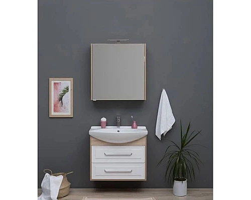 Заказать Зеркальный шкаф 72,2х75 см дуб сонома R Aquanet Остин 00201727 в магазине сантехники Santeh-Crystal.ru