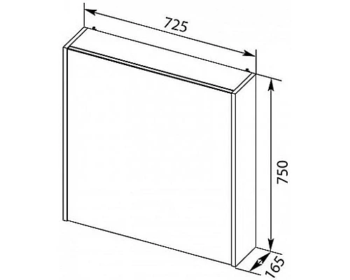 Купить Зеркальный шкаф 72,2х75 см дуб кантербери R Aquanet Остин 00201735 в магазине сантехники Santeh-Crystal.ru