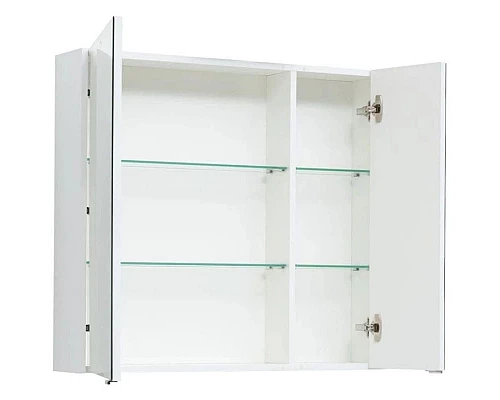 Купить Зеркальный шкаф 82,5х75 см белый глянец L Aquanet Остин 00203924 в магазине сантехники Santeh-Crystal.ru