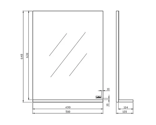 Заказать Зеркало белый глянец 50х64,8 см Cersanit Melar LU-MEL в магазине сантехники Santeh-Crystal.ru