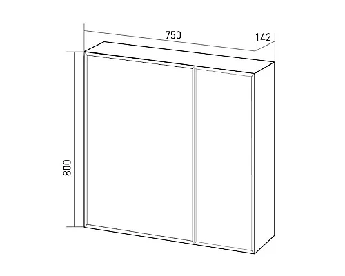 Заказать Зеркальный шкаф 75х80 см белый глянец 1Marka Соната У29559 в магазине сантехники Santeh-Crystal.ru