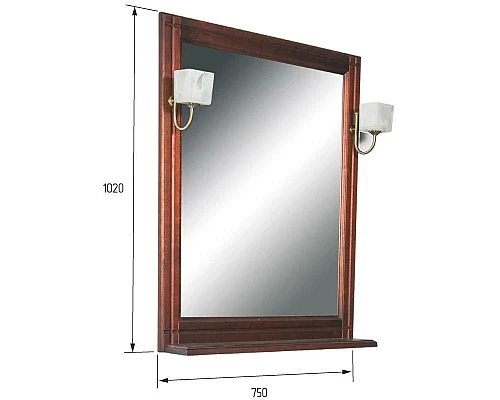 Купить Зеркало 75х102 см орех антикварный Orange Capri Capri-75ZE в магазине сантехники Santeh-Crystal.ru