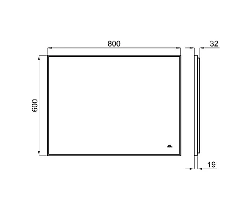 Приобрести Зеркало 80х60 см Noken Square N806718577 в магазине сантехники Santeh-Crystal.ru
