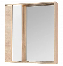 Зеркальный шкаф 75х85,2 см белый глянец/дуб эврика Акватон Бостон 1A240302BN010