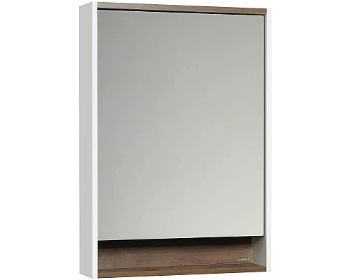 Приобрести Зеркальный шкаф белый глянец/таксония темная 60х85 см Акватон Капри 1A230302KPDB0 в магазине сантехники Santeh-Crystal.ru