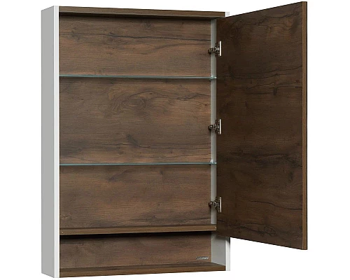 Приобрести Зеркальный шкаф белый глянец/таксония темная 60х85 см Акватон Капри 1A230302KPDB0 в магазине сантехники Santeh-Crystal.ru