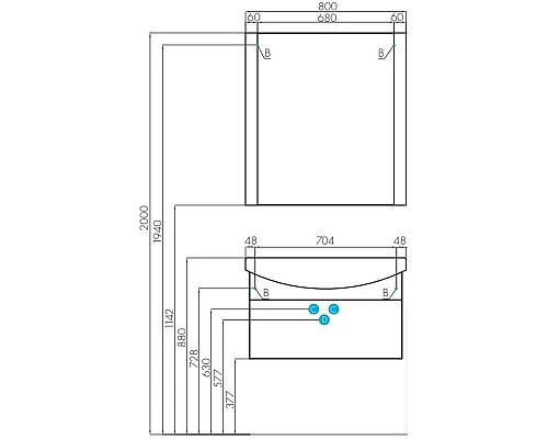Купить Зеркало 80х85,8 см белый Акватон Ария 1A141902AA010 в магазине сантехники Santeh-Crystal.ru