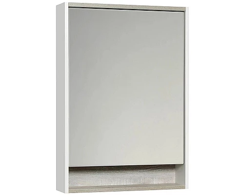 Приобрести Зеркальный шкаф белый глянец/бетон пайн 60х85 см Акватон Капри 1A230302KPDA0 в магазине сантехники Santeh-Crystal.ru
