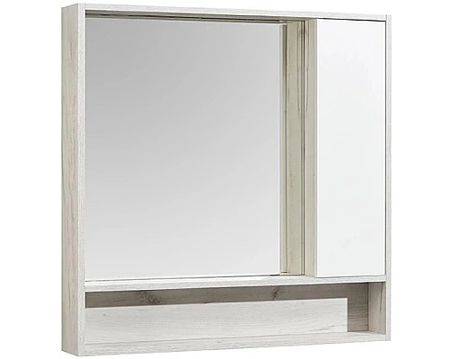 Заказать Зеркальный шкаф 100х91 см белый глянец/дуб крафт Акватон Флай 1A237802FAX10 в магазине сантехники Santeh-Crystal.ru