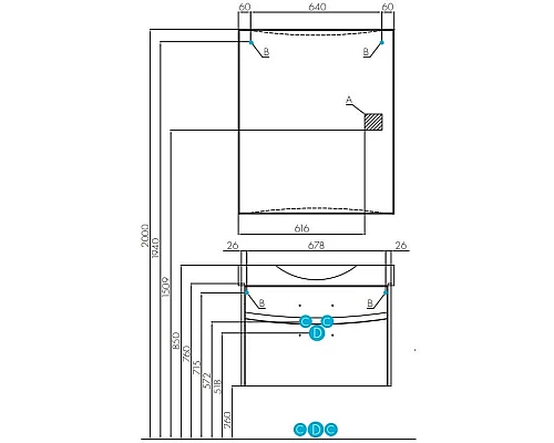 Приобрести Зеркало 76х90 см Акватон Инфинити 1A192202IF010 в магазине сантехники Santeh-Crystal.ru