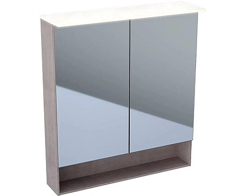 Купить Зеркальный шкаф 74х83 см дуб мистик Geberit Acanto 500.645.00.2 в магазине сантехники Santeh-Crystal.ru
