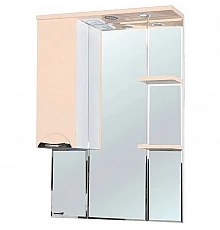 Зеркальный шкаф 75х100 см бежевый глянец/белый глянец L Bellezza Альфа 4618812002073