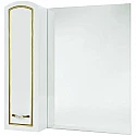 Зеркальный шкаф 78х80 см белый глянец золотая патина L Bellezza Амелия 4610313002385 Зеркальный шкаф 78х80 см белый глянец золотая патина L Bellezza Амелия 4610313002385