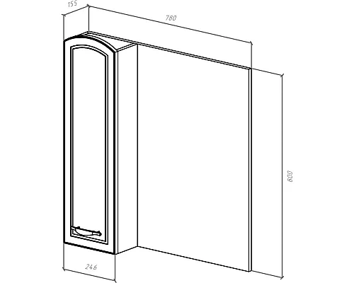 Приобрести Зеркальный шкаф 78х80 см белый глянец золотая патина L Bellezza Амелия 4610313002385 в магазине сантехники Santeh-Crystal.ru