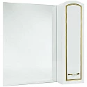 Зеркальный шкаф 78х80 см белый глянец золотая патина R Bellezza Амелия 4610313001388 Зеркальный шкаф 78х80 см белый глянец золотая патина R Bellezza Амелия 4610313001388
