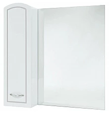 Зеркальный шкаф 78х80 см белый глянец серебряная патина L Bellezza Амелия 4610313002392