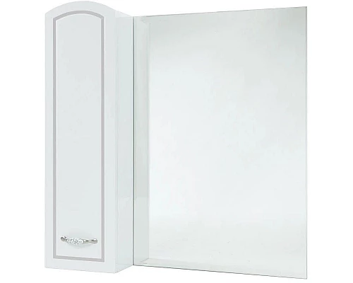 Приобрести Зеркальный шкаф 78х80 см белый глянец серебряная патина L Bellezza Амелия 4610313002392 в магазине сантехники Santeh-Crystal.ru