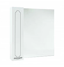 Зеркальный шкаф 74х80 см белый глянец серебряная патина L/R Bellezza Тиффани 4610512000397