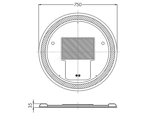 Приобрести Зеркало 75х75 см Акватон Анелло 1A260702AK010 в магазине сантехники Santeh-Crystal.ru