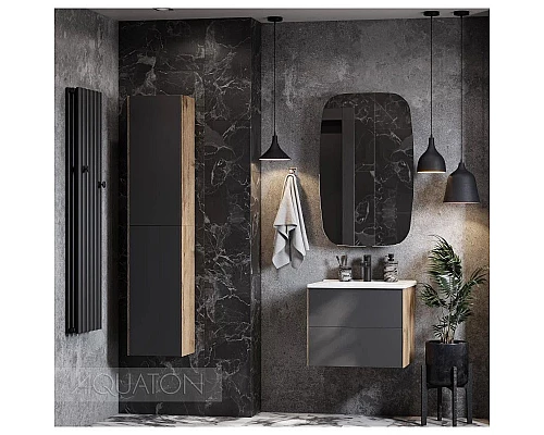 Заказать Зеркальный шкаф 60х96 см графит R Акватон Сохо 1A258302AJA0R в магазине сантехники Santeh-Crystal.ru